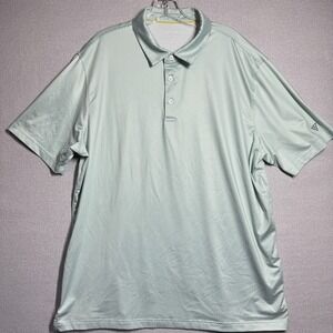 Maelreg Polo Shirt Mens XL Green Geometric Performance Golf Stretch Short Sleeve